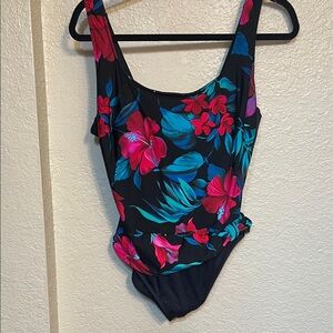 Longitude Black Floral One Piece Swimsuit